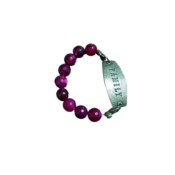 Red purple Garnet Family 7" lobster clasp bracelet - Picture 5 of 5